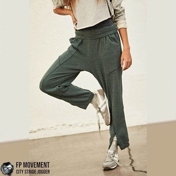 FP MOVEMENT CITY STRIDE JOGGER IN PINE OVERSIZED SWEATPANTS SMALL DARK GREEN - Picture 9 of 14